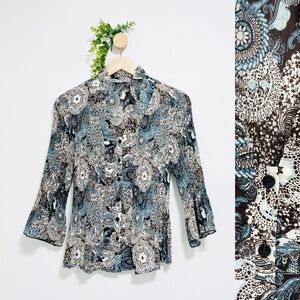 Signature by Larry Levine Vintage Y2K Fairy Hippie Whimsical Blouse